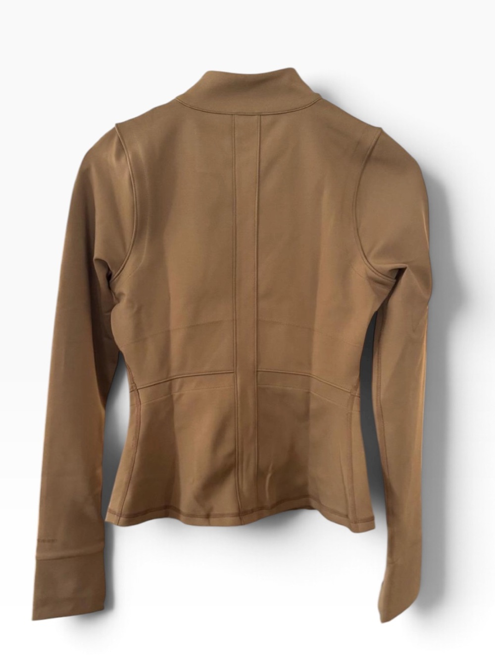 Girlfriend Collective Track Jacket NWT | Medium • Tan • Ruched Front • Sleek - Picture 5 of 6